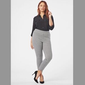 NWT JustFab Houndstooth Skinny Knit Tregging Trouser Legging Black White Plus 2X